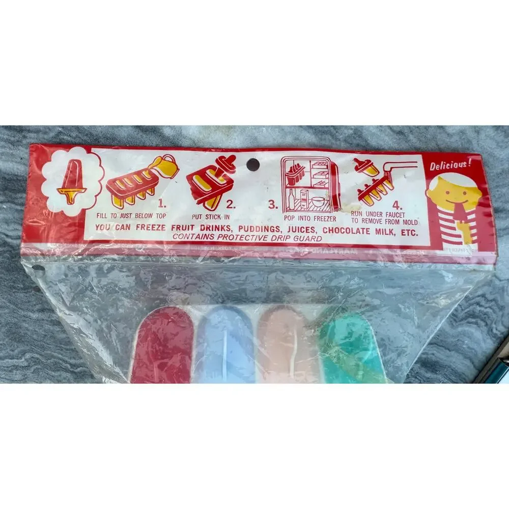 VINTAGE - Mak-A-Pop Popsicle Molds (4 Molds) in Original Factory Sealed Package